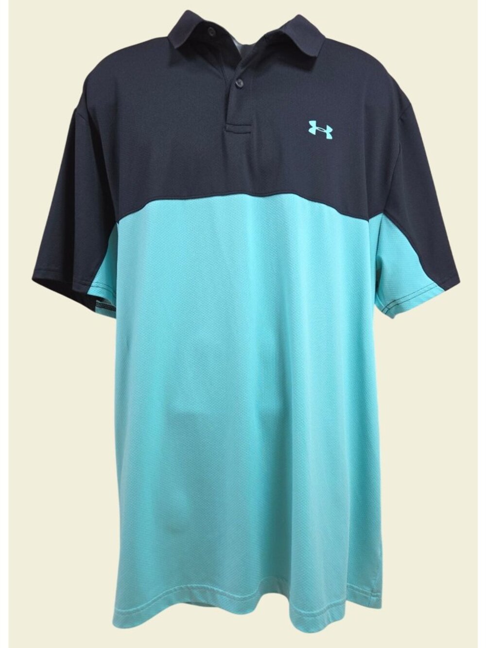 Under Armour HeatGear Loose Fit Performance Polo XXL Black & Aqua